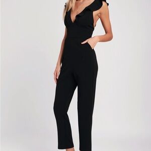 Leilani Black Ruffled Jumpsuit